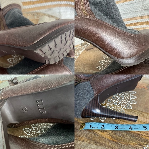 Elle‎ Faux Fur & Wool Sherpa Lined Zip-Up Buckle Boots | Size 6.5M - Picture 16 of 17